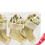 Маленькое фото 4: Набор украшений «Носочки» 3шт. (пластик), 10,5х5см, золотой