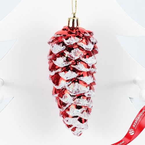 Набор украшений «Шишки» 3шт. (пластик), 10,5х4,3см, красный