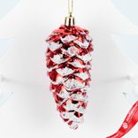 Маленькое фото 1: Набор украшений «Шишки» 3шт. (пластик), 10,5х4,3см, красный