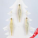 Маленькое фото 2: Набор украшений «Сосульки» 6шт. (пластик), 15,5х3см, золотой