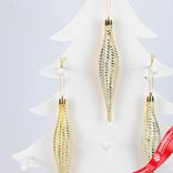 Маленькое фото 3: Набор украшений «Сосульки» 6шт. (пластик), 15,5х3см, золотой