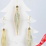Маленькое фото 4: Набор украшений «Сосульки» 6шт. (пластик), 15,5х3см, золотой