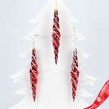 Маленькое фото 1: Набор украшений «Сосульки» 6шт. (пластик), 17х2,7см, красный