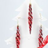 Маленькое фото 3: Набор украшений «Сосульки» 6шт. (пластик), 17х2,7см, красный