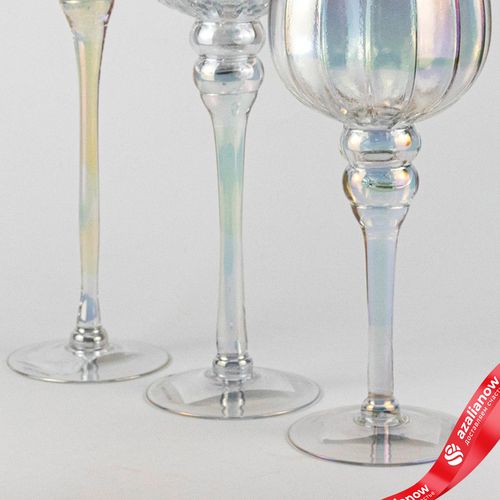 Фото 4: Набор ваз «Бокал» 3шт. (стекло), D13хH30/35/40см, прозрачный