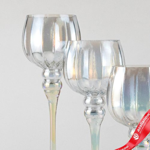 Фото 5: Набор ваз «Бокал» 3шт. (стекло), D13хH30/35/40см, прозрачный