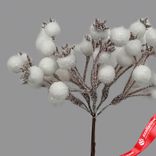 Маленькое фото 2: Набор веток с ягодами на вставках 5шт., H15см, белый