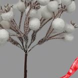 Маленькое фото 3: Набор веток с ягодами на вставках 5шт., H15см, белый