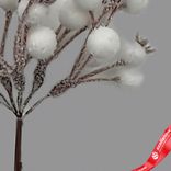 Маленькое фото 5: Набор веток с ягодами на вставках 5шт., H15см, белый