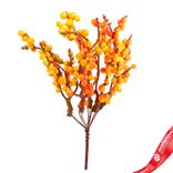Маленькое фото 1: Набор искусственных веток с ягодами на вставках 5шт., H17 см, оранжевый