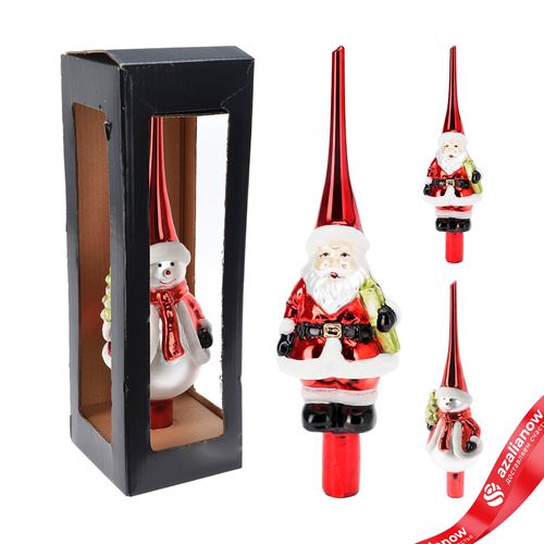 Наконечник на елку (стекло), 28,5х8х8см, в асс., красный