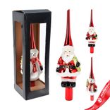 Маленькое фото 1: Наконечник на елку (стекло), 28,5х8х8см, в асс., красный