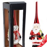 Маленькое фото 2: Наконечник на елку (стекло), 28,5х8х8см, в асс., красный