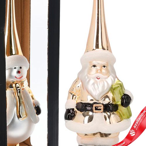 Фото 3: Наконечник на елку (стекло), 28,5х8х8см, в асс., золотой