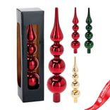 Маленькое фото 1: Наконечник на елку (стекло), H28хD6см, цв. в асс.