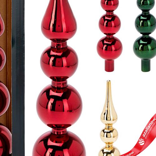 Фото 3: Наконечник на елку (стекло), H28хD6см, цв. в асс.