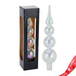 Маленькое фото 1: Наконечник на елку (стекло), H28хD6см, в асс., белый