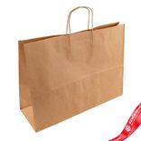 Маленькое фото 2: Пакет подарочный (крафт), 35х45x15см, натуральный