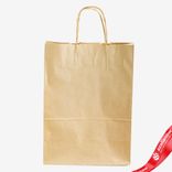Маленькое фото 2: Пакет подарочный (крафт), 45х35x15см, натуральный