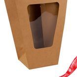 Маленькое фото 5: Пакет подарочный с прозрачной вставкой (крафт), 20x10x26см, натуральный