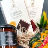 Маленькое фото 5: Подарочный набор «Осенний дар» из тыквы, сухоцветов, шоколада и ароматических свечей