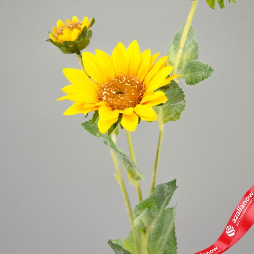 Фото 3: Подсолнух искусственный (пластик), 64см, желтый