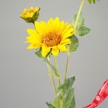 Маленькое фото 3: Подсолнух искусственный (пластик), 64см, желтый