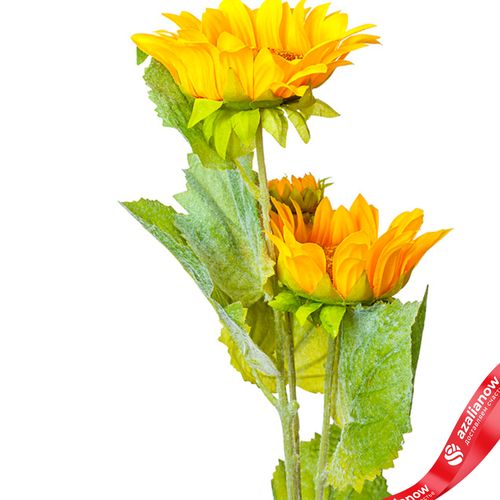 Фото 2: Подсолнух искусственный (пластик), 80см, желтый