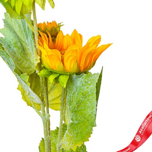 Фото 3: Подсолнух искусственный (пластик), 80см, желтый