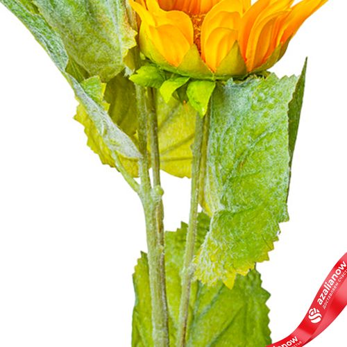 Фото 5: Подсолнух искусственный (пластик), 80см, желтый