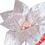 Маленькое фото 2: Пуансеттия с пайетками, D33см, розовый