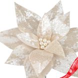 Маленькое фото 2: Пуансеттия с пайетками, D33см, шампань