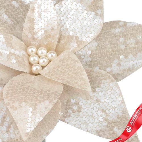 Фото 3: Пуансеттия с пайетками, D33см, шампань