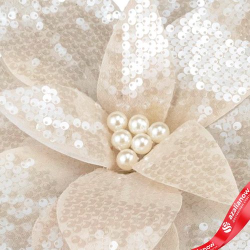 Фото 5: Пуансеттия с пайетками, D33см, шампань