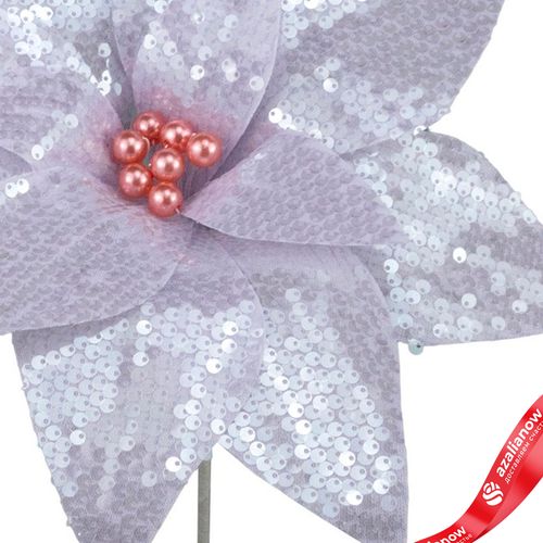 Фото 3: Пуансеттия с пайетками, D33см, сиреневый