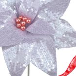 Маленькое фото 3: Пуансеттия с пайетками, D33см, сиреневый