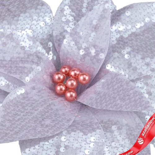 Фото 5: Пуансеттия с пайетками, D33см, сиреневый