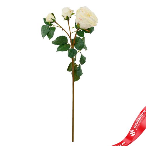 Роза искусственная (пластик), 58см, белый