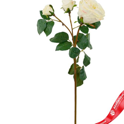Фото 2: Роза искусственная (пластик), 58см, белый