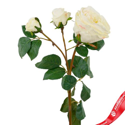 Фото 4: Роза искусственная (пластик), 58см, белый