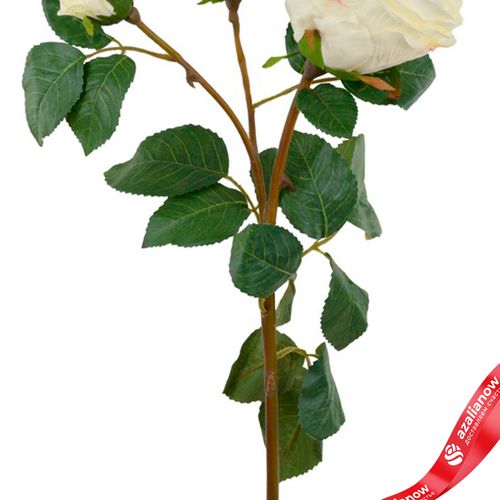 Фото 5: Роза искусственная (пластик), 58см, белый