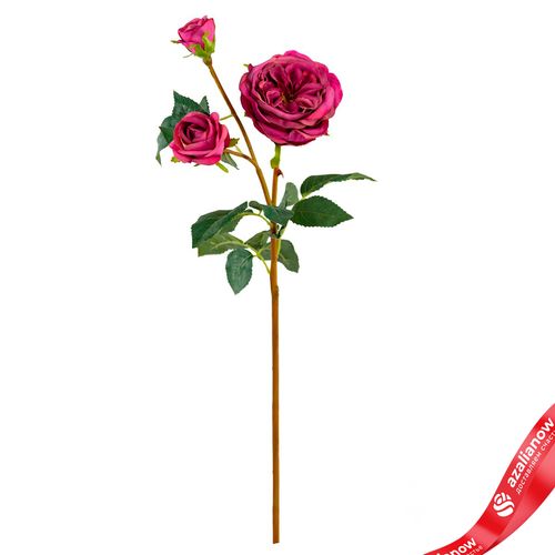 Роза искусственная (пластик), 58см, ярко-розовый