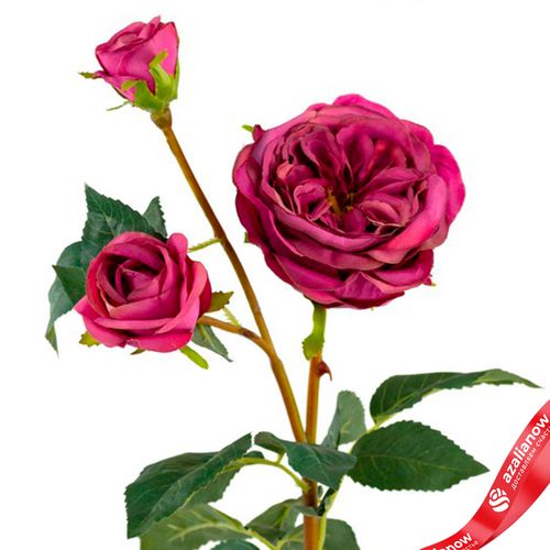 Фото 5: Роза искусственная (пластик), 58см, ярко-розовый