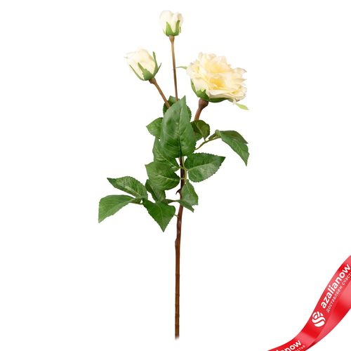 Роза искусственная (пластик), 59см, белый