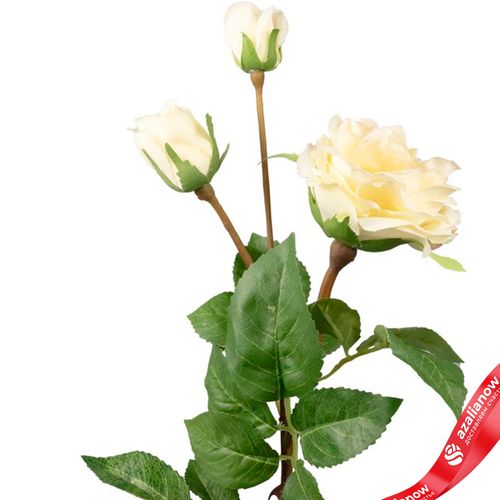 Фото 4: Роза искусственная (пластик), 59см, белый