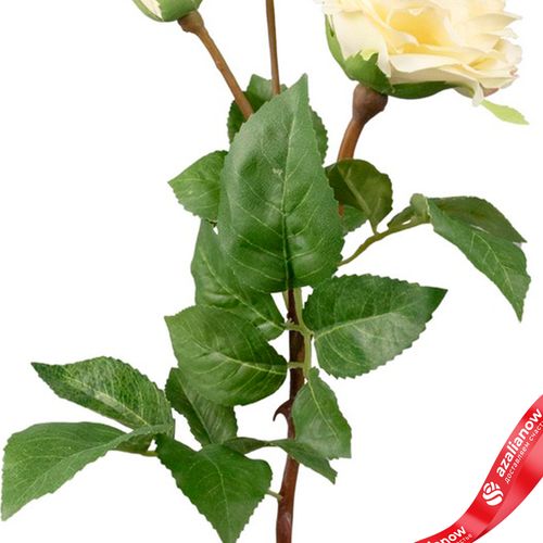 Фото 5: Роза искусственная (пластик), 59см, белый