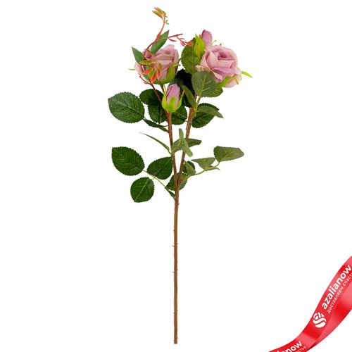 Роза кустовая искусственная (пластик), 49см, сиреневый