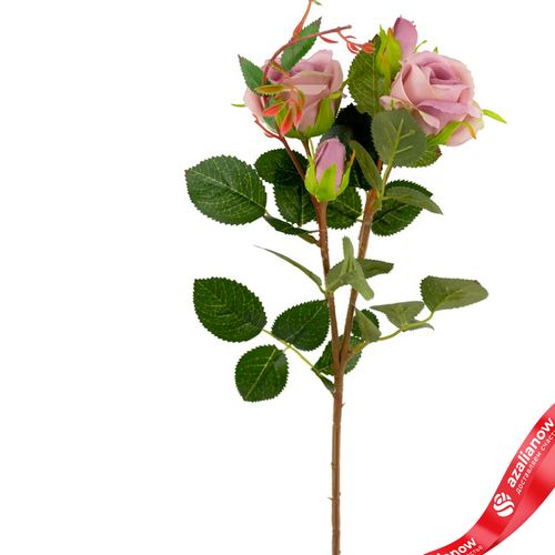 Фото 2: Роза кустовая искусственная (пластик), 49см, сиреневый