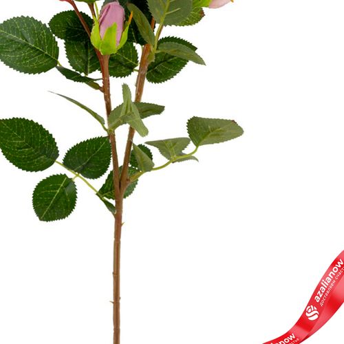 Фото 3: Роза кустовая искусственная (пластик), 49см, сиреневый