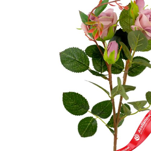 Фото 4: Роза кустовая искусственная (пластик), 49см, сиреневый